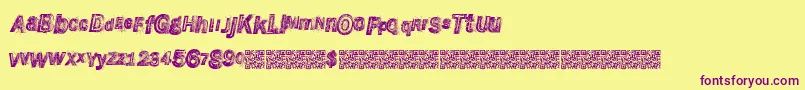 Wreckingbawl Font – Purple Fonts on Yellow Background