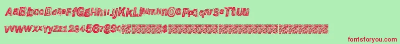 Wreckingbawl Font – Red Fonts on Green Background