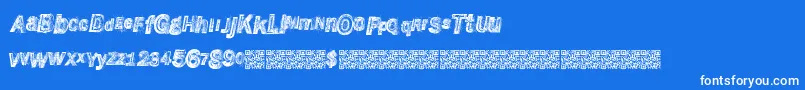 Шрифт Wreckingbawl – белые шрифты на синем фоне