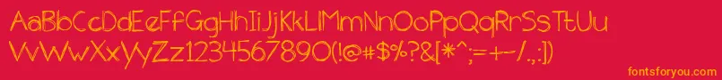 BmdTheUnseen Font – Orange Fonts on Red Background