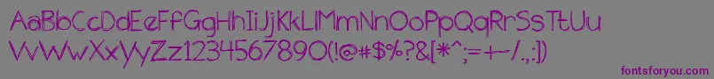 Шрифт BmdTheUnseen – фиолетовые шрифты на сером фоне