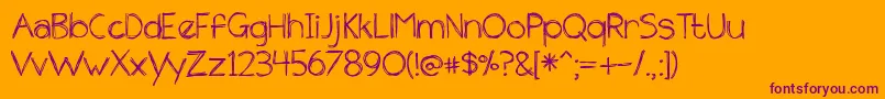 Шрифт BmdTheUnseen – фиолетовые шрифты на оранжевом фоне