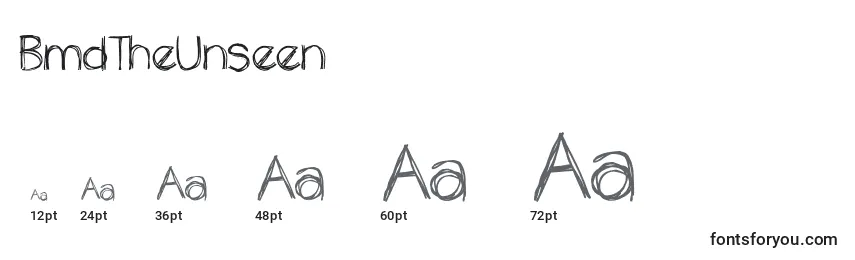 BmdTheUnseen Font Sizes