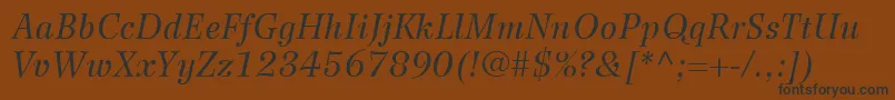 Шрифт WilkeLt56Italic – чёрные шрифты на коричневом фоне