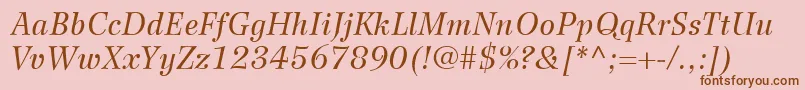 WilkeLt56Italic Font – Brown Fonts on Pink Background