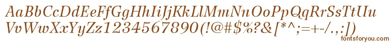 WilkeLt56Italic-fontti – ruskeat fontit valkoisella taustalla