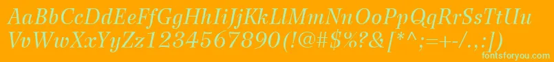 WilkeLt56Italic Font – Green Fonts on Orange Background