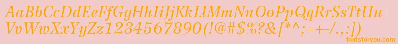 WilkeLt56Italic Font – Orange Fonts on Pink Background