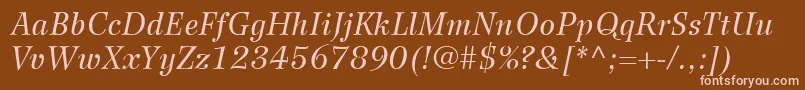 WilkeLt56Italic Font – Pink Fonts on Brown Background