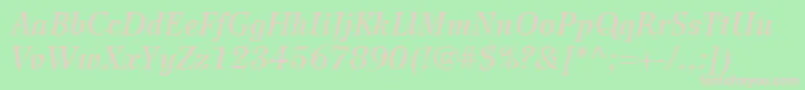 WilkeLt56Italic Font – Pink Fonts on Green Background