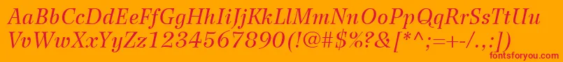 WilkeLt56Italic Font – Red Fonts on Orange Background