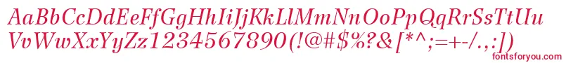 Шрифт WilkeLt56Italic – красные шрифты на белом фоне