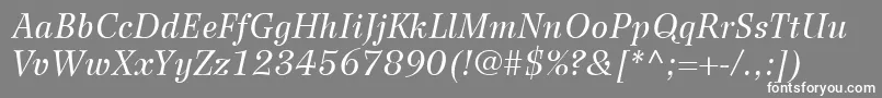 Шрифт WilkeLt56Italic – белые шрифты на сером фоне