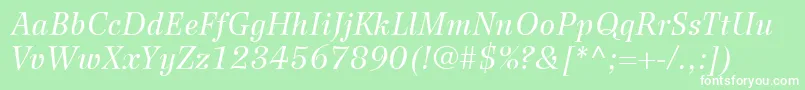 WilkeLt56Italic Font – White Fonts on Green Background