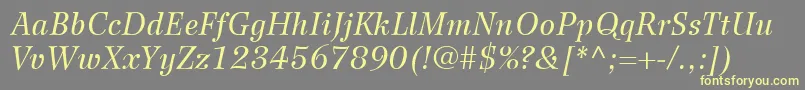 WilkeLt56Italic Font – Yellow Fonts on Gray Background