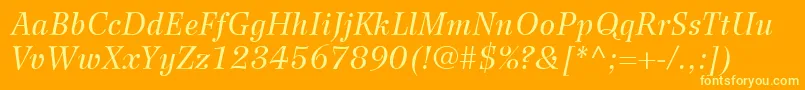 WilkeLt56Italic Font – Yellow Fonts on Orange Background