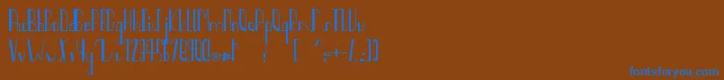 フォントQuaterCircles – 茶色の背景に青い文字