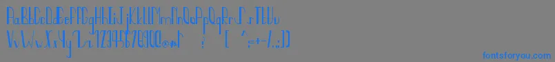 フォントQuaterCircles – 灰色の背景に青い文字