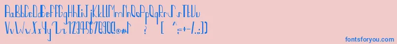 フォントQuaterCircles – ピンクの背景に青い文字