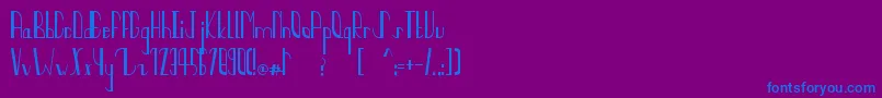 フォントQuaterCircles – 紫色の背景に青い文字