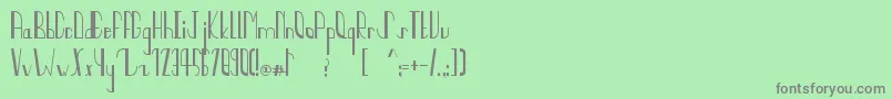 フォントQuaterCircles – 緑の背景に灰色の文字