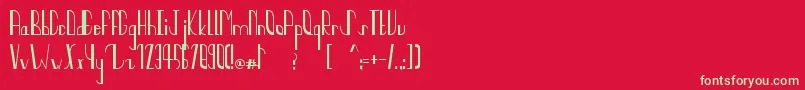 フォントQuaterCircles – 赤い背景に緑の文字