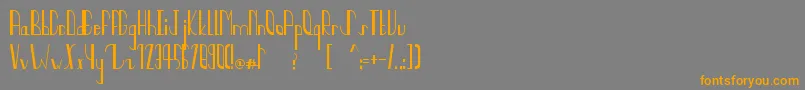 フォントQuaterCircles – オレンジの文字は灰色の背景にあります。