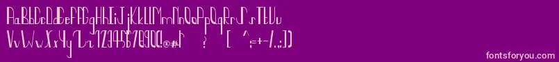 フォントQuaterCircles – 紫の背景にピンクのフォント