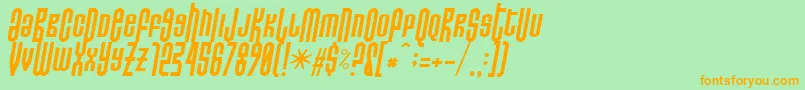 Donoteatthisitalic Font – Orange Fonts on Green Background