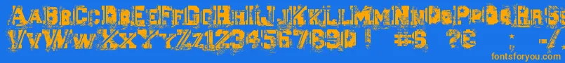 Ascent2Stardom Font – Orange Fonts on Blue Background