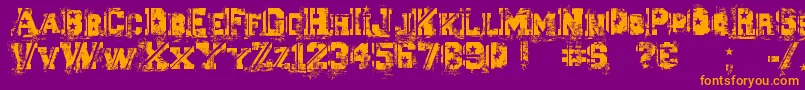 Шрифт Ascent2Stardom – оранжевые шрифты на фиолетовом фоне