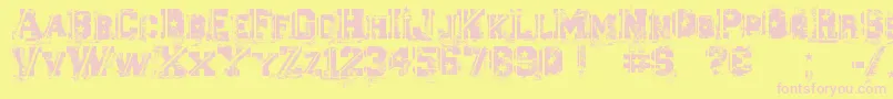 Ascent2Stardom-fontti – vaaleanpunaiset fontit keltaisella taustalla