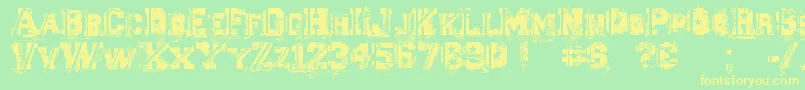 Ascent2Stardom Font – Yellow Fonts on Green Background