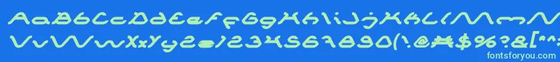 SpiderBoldItalic Font – Green Fonts on Blue Background