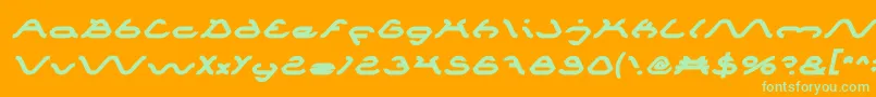 SpiderBoldItalic-Schriftart – Grüne Schriften auf orangefarbenem Hintergrund