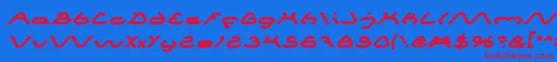 SpiderBoldItalic Font – Red Fonts on Blue Background