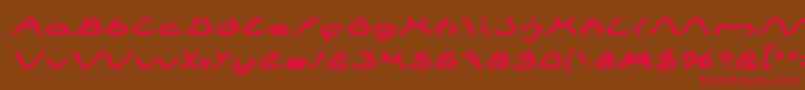 フォントSpiderBoldItalic – 赤い文字が茶色の背景にあります。