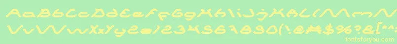 SpiderBoldItalic-fontti – keltaiset fontit vihreällä taustalla