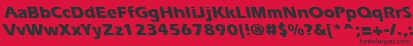 Czcionka ErgoeextraboldbsRegular – czarne czcionki na czerwonym tle