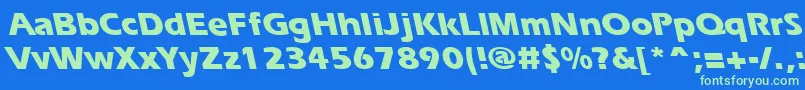 ErgoeextraboldbsRegular Font – Green Fonts on Blue Background