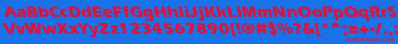 ErgoeextraboldbsRegular Font – Red Fonts on Blue Background