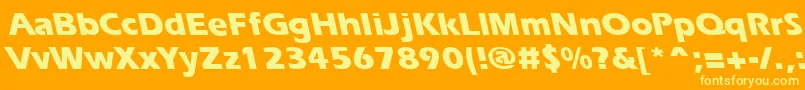 ErgoeextraboldbsRegular-Schriftart – Gelbe Schriften auf orangefarbenem Hintergrund