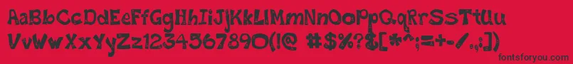 FrownyFont-Schriftart – Schwarze Schriften auf rotem Hintergrund