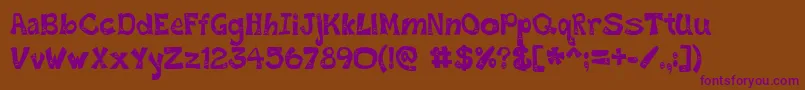 FrownyFont Font – Purple Fonts on Brown Background