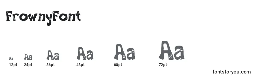 FrownyFont Font Sizes
