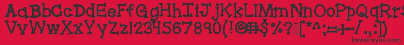 Bracketeer Font – Black Fonts on Red Background