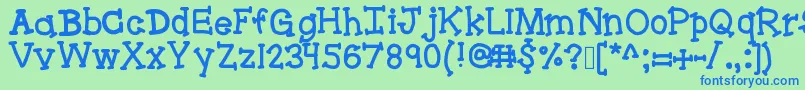 Bracketeer Font – Blue Fonts on Green Background