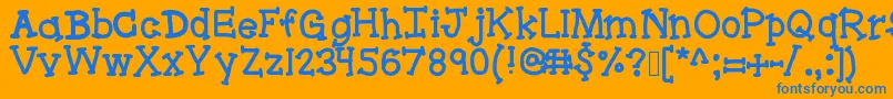 Bracketeer Font – Blue Fonts on Orange Background