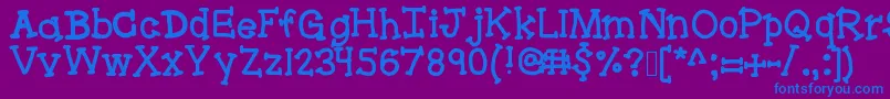 Bracketeer Font – Blue Fonts on Purple Background