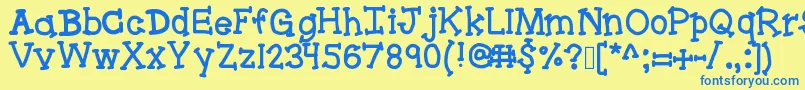 Bracketeer Font – Blue Fonts on Yellow Background